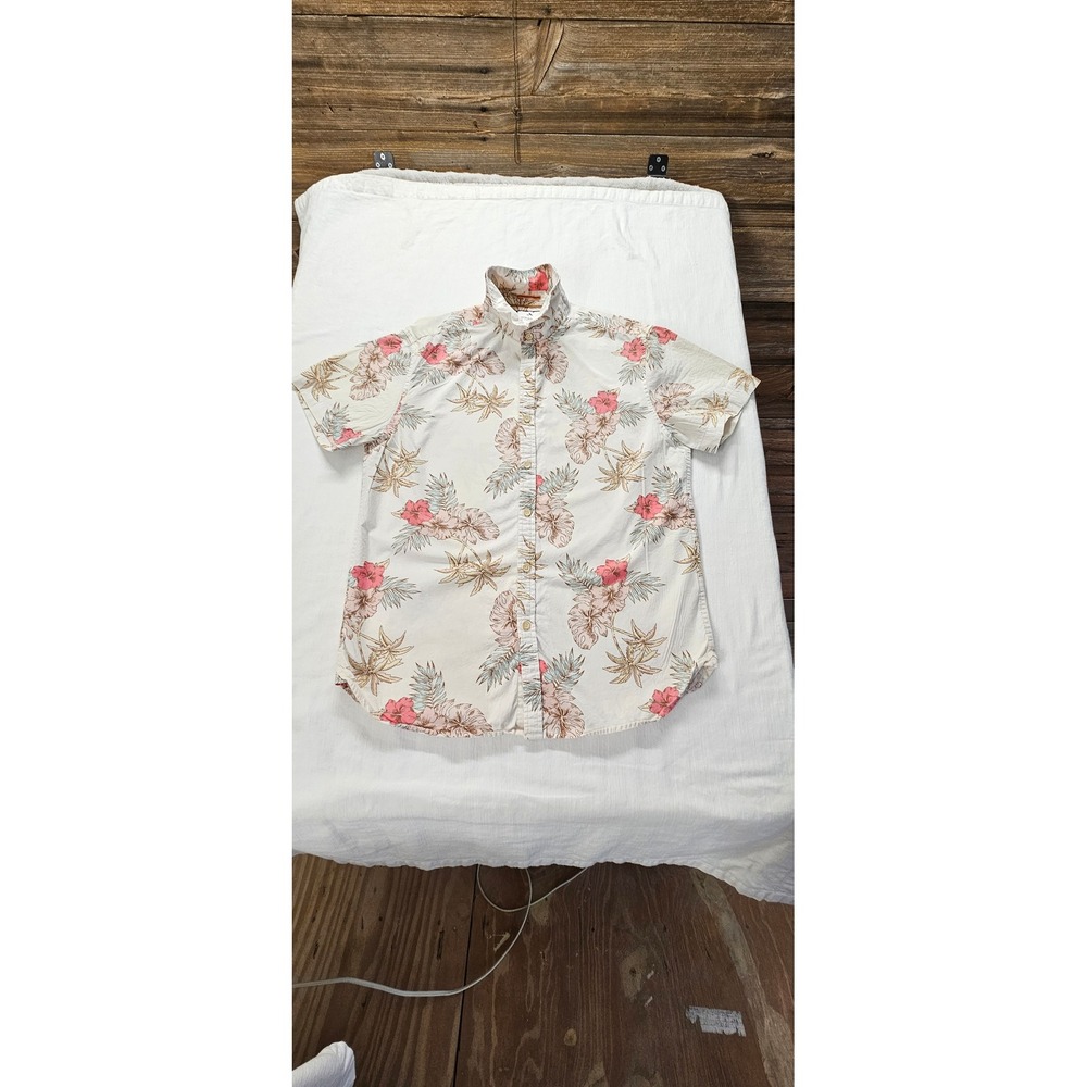 Denim & Flower Ricky Singh Mens Med Slim Fit Tropical Floral Button Down Shirt